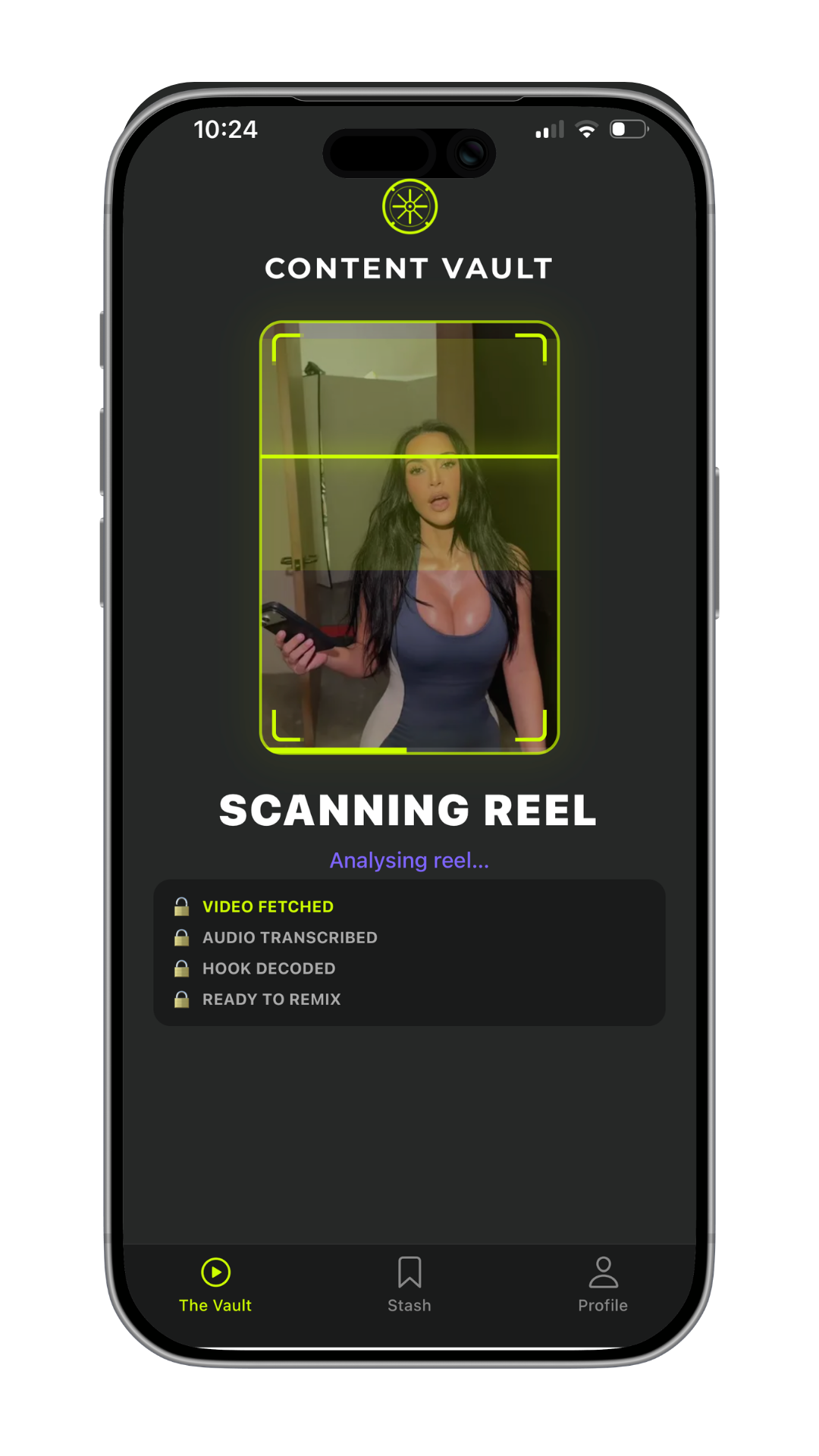 Content Vault analysing a viral reel
